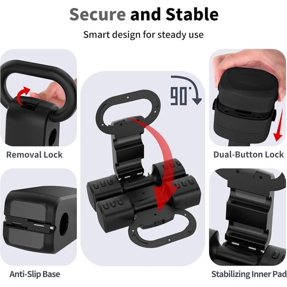 4-Level Adjustable Dumbbell Set – 2.2-5.5 LB Hand Weights with Kettlebell Form for Home Gym and Exercise Training