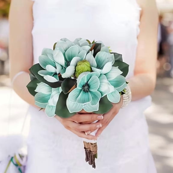 4 Lifelike White Silk Magnolia Flowers - Realistic Artificial Magnolia Branches for Home and Wedding Decoration