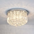 thumbnail image 1 of 4-Light 16 Inch Chrome Flush Mount Chandelier with Crystal Accents, 1 of 7