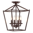 thumbnail image 1 of 4-Light 17-in Dark Bronze Semi Flush Mount Light, 1 of 1