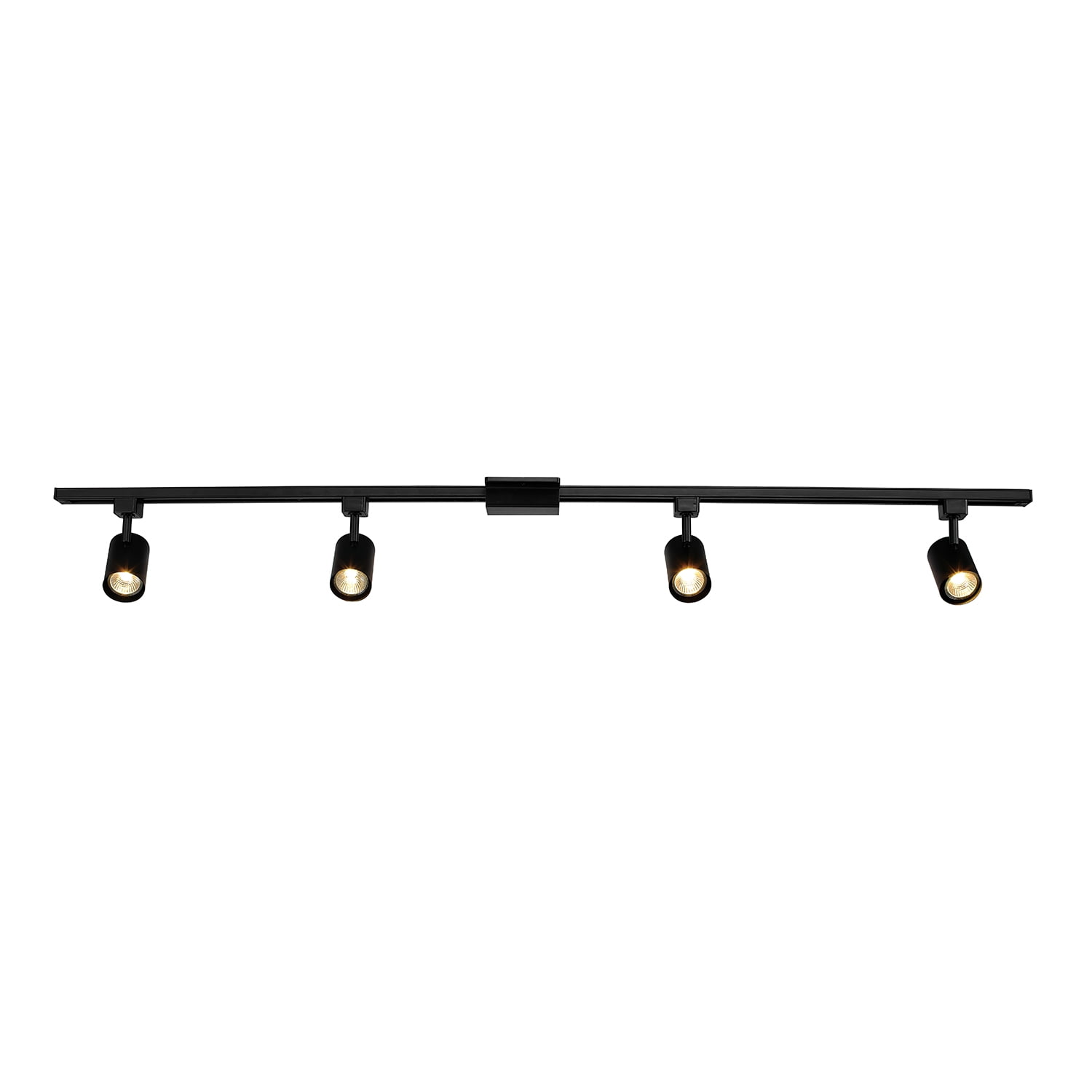Matte Black 56" Metal Track Lighting Kit with 4 Cylindrical Shades