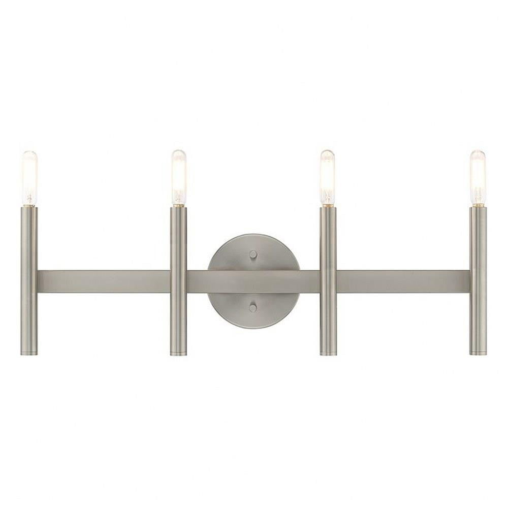 Nickel 4-Light Adjustable Dimmable Vanity Light Fixture