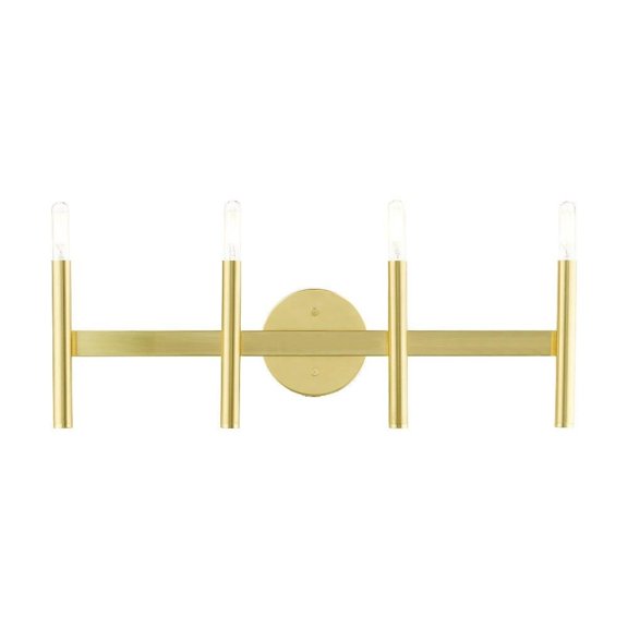 4 Light Ada Bathroom Light in Mid Century Modern Style 23.5 inches Wide By 10.75 inches High-Satin Brass Finish Bailey Street Home 218-Bel-4362928