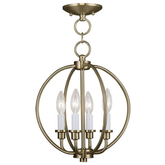 4 Light Antique Brass Chain Lantern/Ceiling Light fixture with Steel base material