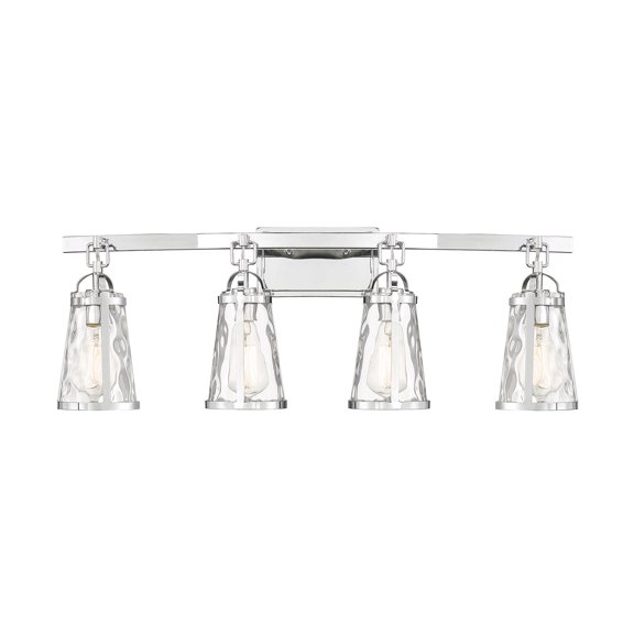 Polished Chrome Four Light Bath Bar from the Albany Collection