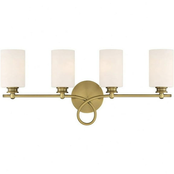 4 Light Bath Bar-12 inches Tall By 28 inches Wide-Warm Brass Finish Bailey Street Home 159-Bel-4487687