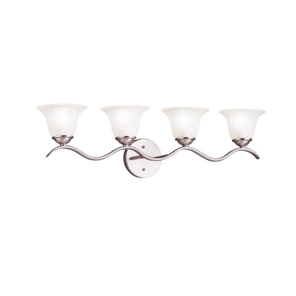 4 Light Bath Strip with Transitional Inspirations 8.75 inches Tall By 30.5 inches Wide-Brushed Nickel Finish Bailey Street Home 147-Bel-554415
