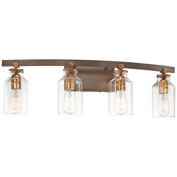 4 Light Bath Vanity Approved For Damp Locations In Traditional Style 9.25 Inches Tall By 30.25 Inches Wide Minka Lavery 3554-588