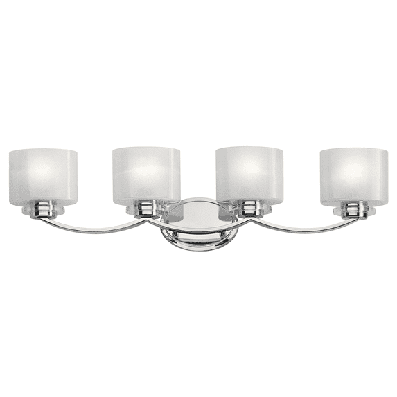 4 Light Bath Vanity Approved For Damp Locations With Soft Contemporary Inspirations 32.75 Inches Wide Kichler Lighting 45864Ch