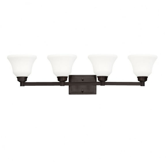4 Light Bath Vanity Approved For Damp Locations With Transitional Inspirations 8.5 Inches Tall By 35 Inches Wide-Olde Bronze Finish-Incandescent