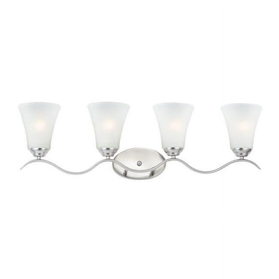 4-Light Bath Vanity, Clear & Silver