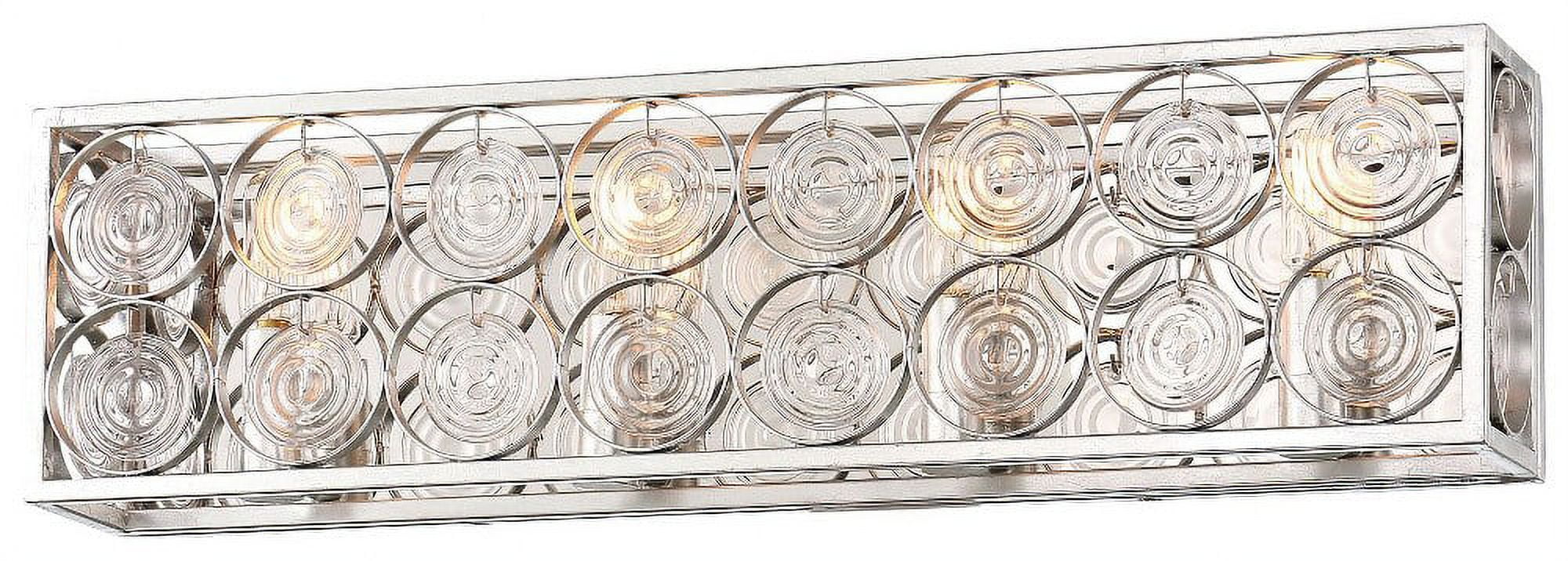 Catalina Silver 4-Light Bathroom Vanity Fixture with Clear Glass