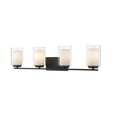 thumbnail image 1 of Z-Lite Willow 4 Light Glass Shade Steel Vanity Light in Matte Black, 1 of 7