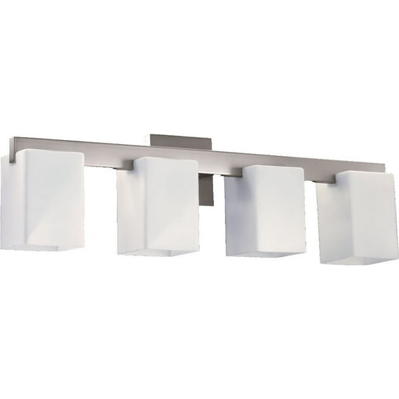 5076-4-65-Quorum Lighting-Modus - 4 Light Bath Vanity in Soft Contemporary style - 27.5 inches wide by 8.25 inches high-Satin Nickel Finish