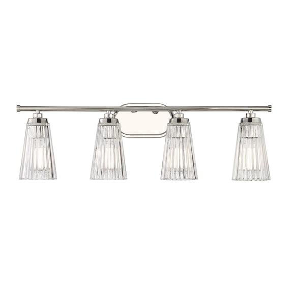 4 Light Bath Vanity In Vintage Style-10 Inches Tall And 30.5 Inches Wide-Polished Nickel Finish Savoy House 8-1745-4-109