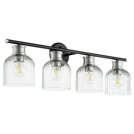 Quorum Lighting - Monarch - 4 Light Bath Vanity-Noir/Satin Nickel Finish-Clear