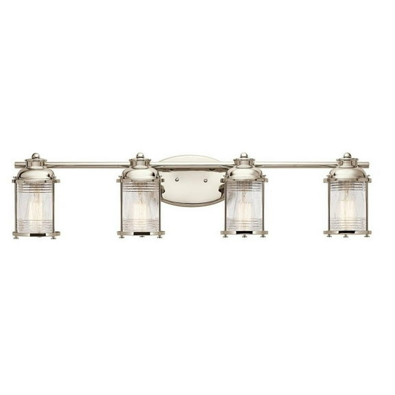4 Light Bathroom Light Fixture Approved for Damp Locations-with Lodge/Country/Rustic Inspirations-33.75 inches Wide Bailey Street Home 147-Bel-2242755