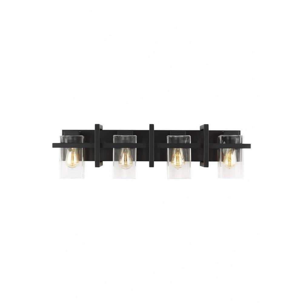 Midnight Black Steel 4-Light Dimmable Vanity Fixture