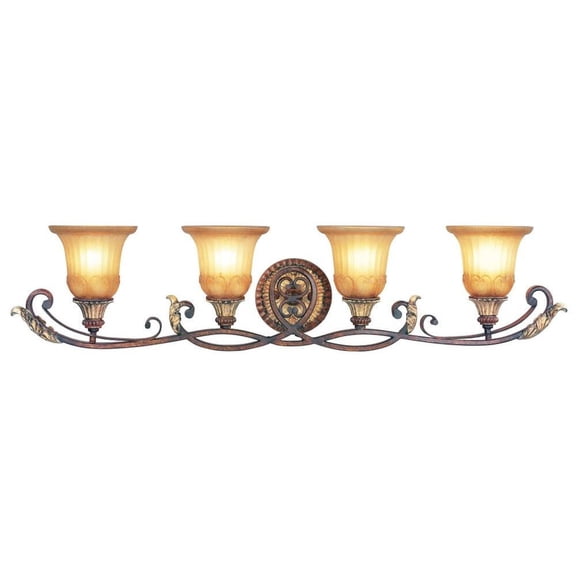 4 Light Bathroom Light Fixture in Mediterranean Style 39.5 inches Wide By 9 inches High Bailey Street Home 218-Bel-732811