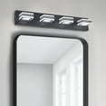 thumbnail image 1 of 4 Light Bathroom Square shape Vanity Light Over Mirror Modern 25.6in Led Vanity Light Fixture Lights for Bath Dimmable Matt Black, 1 of 9