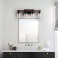 thumbnail image 1 of Farmhouse Bathroom Lights, 4-Light Bathroom Vanity Lights Over Mirror, Rustic Vanity Light Fixture with Clear Glass Shade, Vanity Lighting Fixtures for Bathroom, Hallway, Living Room, 1 of 7