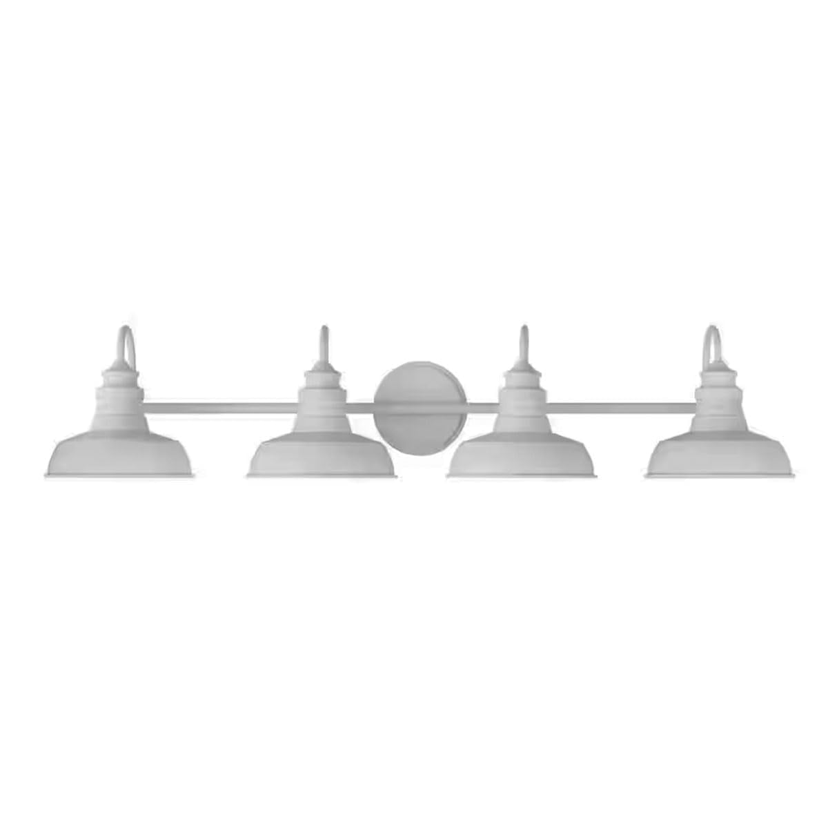 4-Light Bathroom Vanity Light – Farmhouse Wall Fixture in Designer White, Damp Rated with Up or Down Mountable