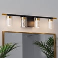 thumbnail image 1 of SURNIE 4-Light Black and Gold Dimmable LED Vanity Lights with Crystal Bubble Glass Shades, 1 of 9