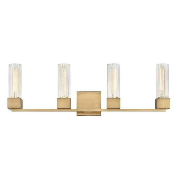 4 Light Bathroom Vanity in Mid-Century Modern Style 32 inches Wide By 10 inches High-Heritage Brass Finish Bailey Street Home 81-Bel-3088121