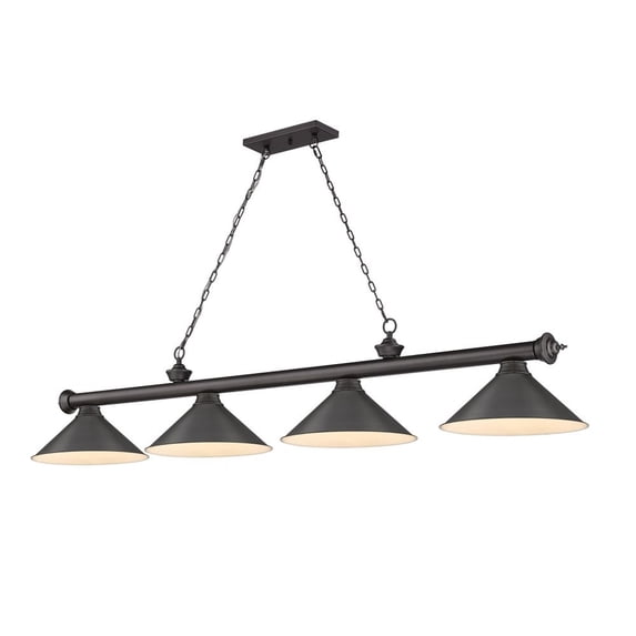 2306-4BRZ-BRZ15-Z-Lite-Cordon - 4 Light Billiard In Traditional and Classical Style-14 Inches Tall and 14 Inches Wide