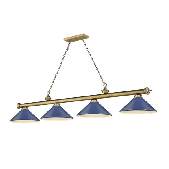 2306-4RB-MNB-Z-Lite-Cordon - 4 Light Billiard In Traditional and Classical Style-14 Inches Tall and 14 Inches Wide