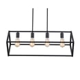thumbnail image 1 of 4-Light Black Chandelier Ceiling Light Pendant with Adjustable Rods, Modern Rectangle Farmhouse Chandeliers, 1 of 6