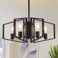 thumbnail image 1 of 4-Light Dinging Room Lighting Black Farmhouse Chandelier for Dining Room Kitchen Island Bedroom, 1 of 8