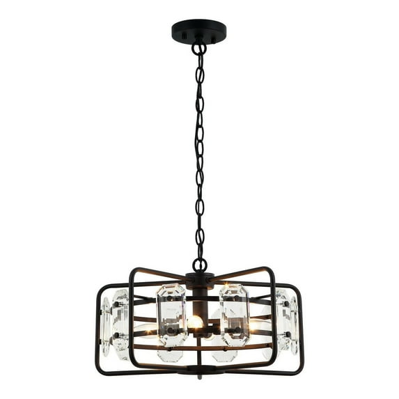 4-Light Black Modern Crystal Chandeliers Ceiling Lights Pendant Light LED94