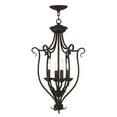 thumbnail image 1 of 4 Light Bronze Foyer Chandelier with White Alabaster Glass Shade, 1 of 5