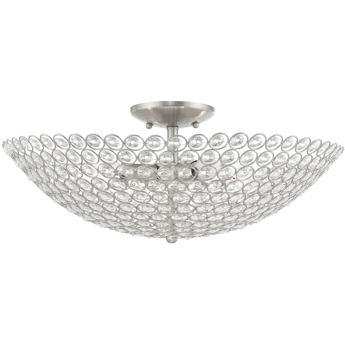 4 Light Brushed Nickel Ceiling Light fixture with Steel base material