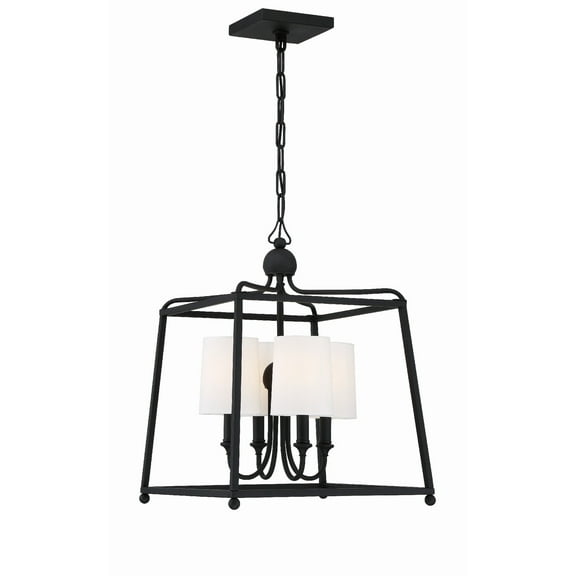2245-BF Crystorama Lighting Sylvan - 4 Light Chandelier-21 Inches Tall and 16 Inches Wide-Black Forged Finish    -Traditional Installation