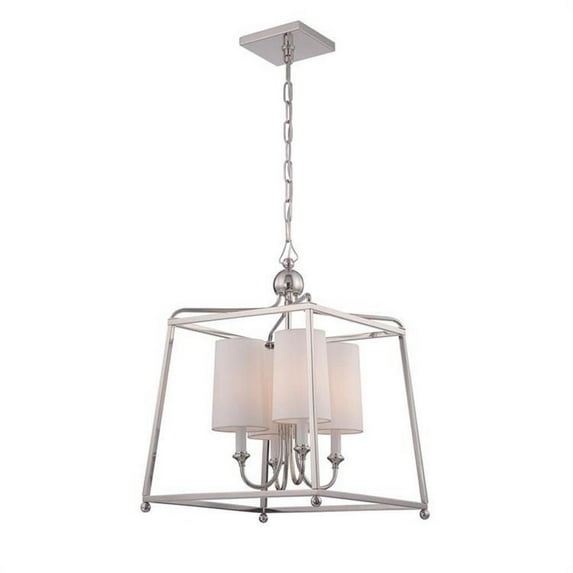 4 Light Chandelier-21 inches Tall and 16 inches Wide-Polished Nickel Finish Bailey Street Home 49-Bel-1834538