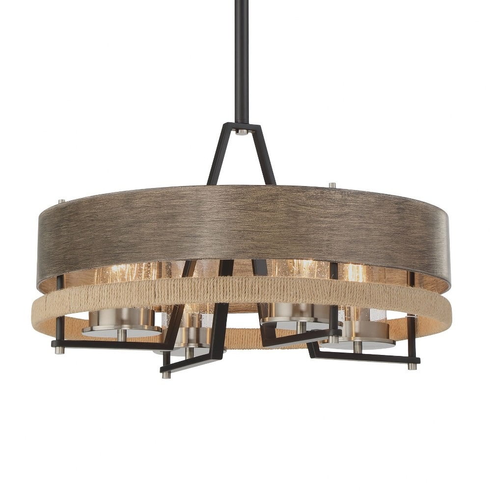 Silver Creek 24" Stone Grey & Brushed Nickel 4-Light Outdoor Pendant
