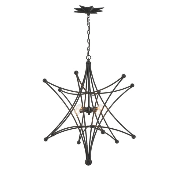 9236-BK Crystorama Lighting Astro - 4 Light Chandelier-32 Inches Tall and 27 Inches Wide -Traditional Installation