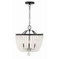 thumbnail image 1 of 4 Light Chandelier In Classic Style 16.5 Inches Wide By 18 Inches High-Matte Black Finish-Frosted Shade Color   -Traditional Installation Crystorama, 1 of 9