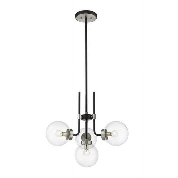 4 Light Chandelier In Retro Style 22 Inches Wide By 97.75 Inches High-Matte Black/Brushed Nickel Finish Z-Lite 477-4Mb-Bn