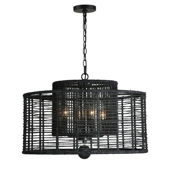 4 Light Chandelier-Matte Black Finish -Traditional Installation Crystorama Lighting Jay-A5004-Mk