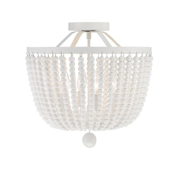 4 Light Chandelier in Classic Style 16.5 inches Wide By 17 inches High-Matte White Finish-White Shade Color Bailey Street Home 49-Bel-4611412