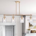 thumbnail image 1 of 4-Light Classic Farmhouse Pendant Light, Brushed Gold Modern Hanging Ceiling Lighting Fixture for Living Room Bedroom Kitchen Hallway, 1 of 7