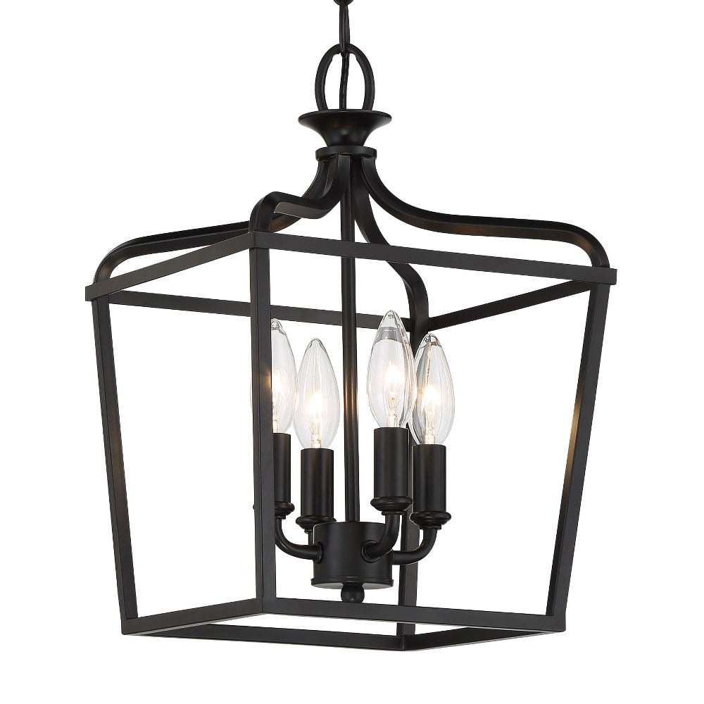 Coal Finish 4-Light Indoor Lantern Pendant