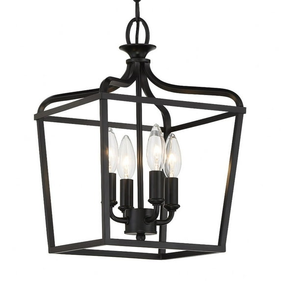 4 Light Convertible Foyer-15 Inches Tall And 10 Inches Wide-Coal Finish -Traditional Installation Minka Lavery 4445-66A