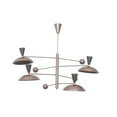 thumbnail image 1 of 4 Light Dome Pendant Mid Century Modern Raw Brass Sputnik chandelier light Fixture, 1 of 6