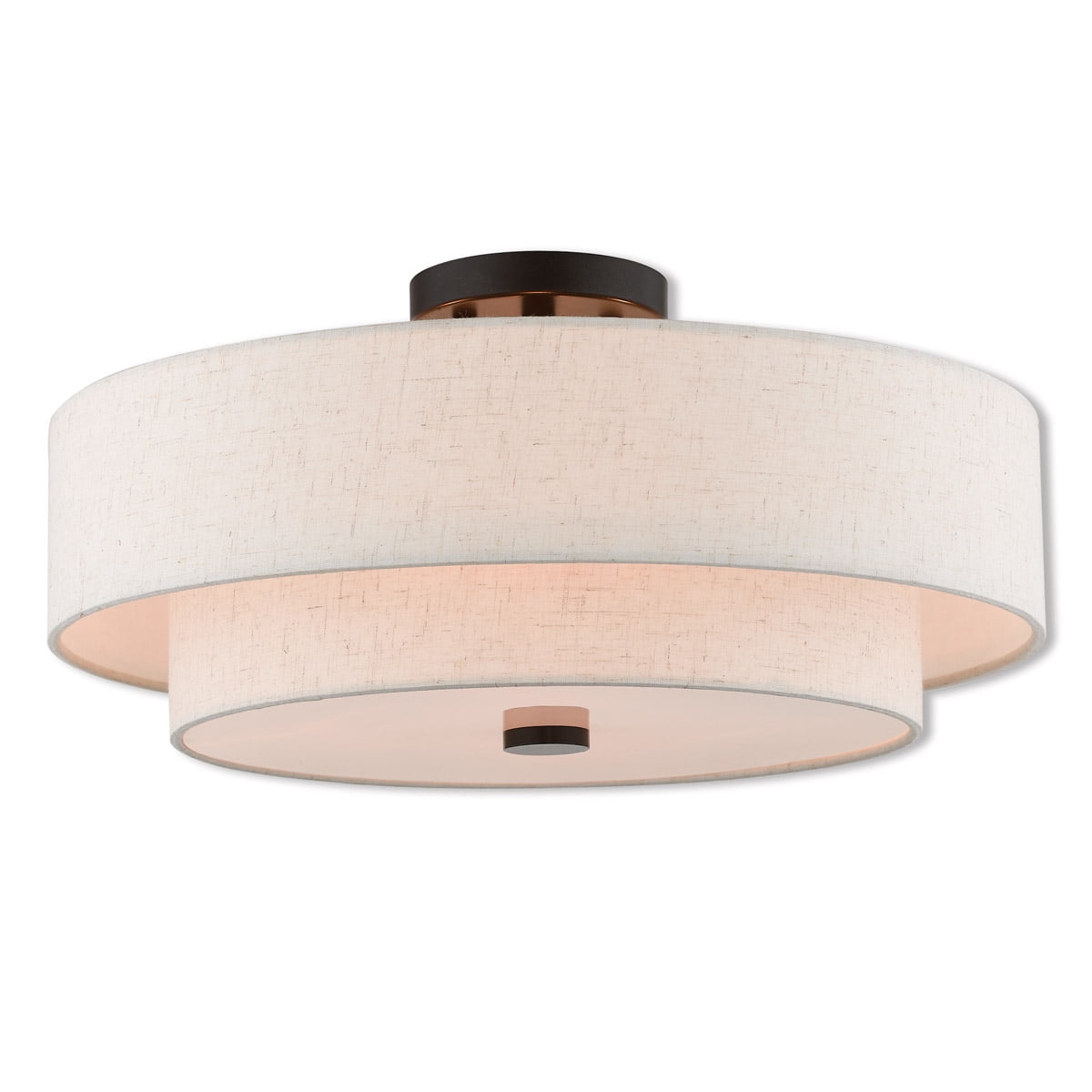 4 Light English Bronze Ceiling Light fixture with Steel base material