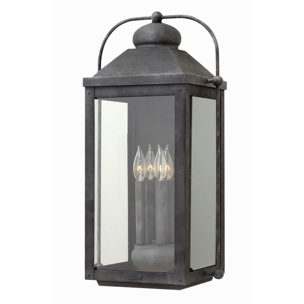 4 Light Extra Large Outdoor Wall Lantern in Traditional Style 13 inches Wide By 25 inches High-Aged Zinc Finish-Led Lamping Type Bailey Street Home