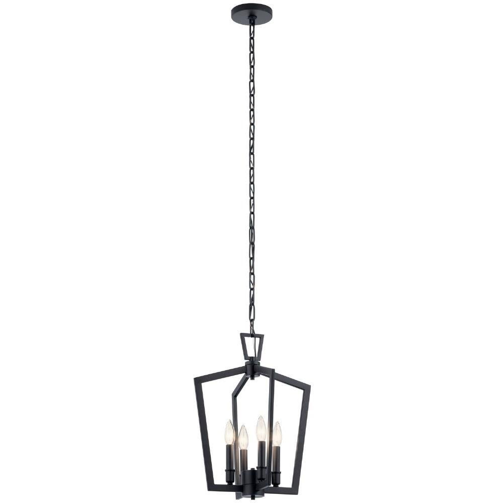 Abbotswell 4-Light Natural Brass and Polished Nickel Pendant